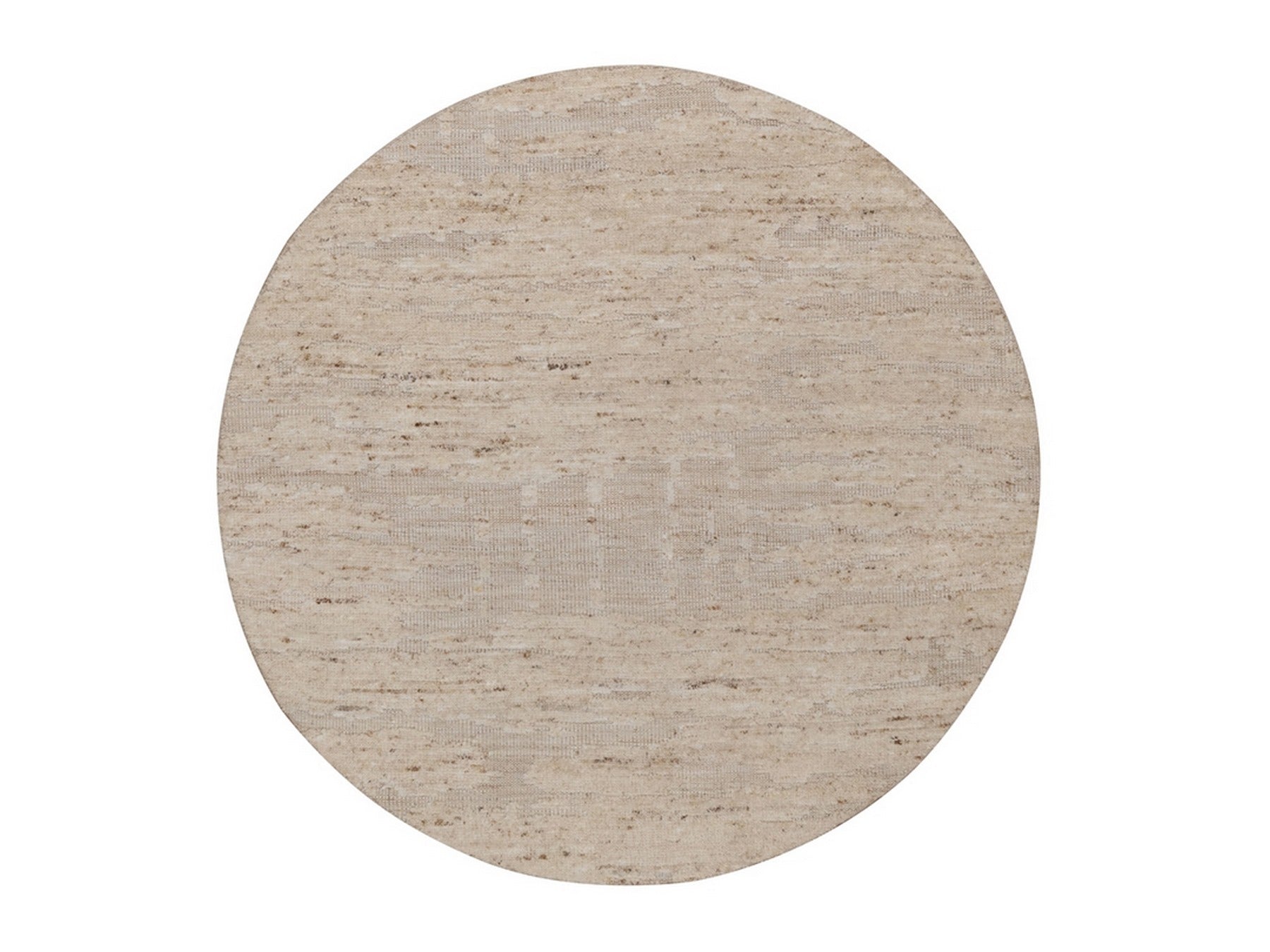 Modern / Contemporary hand-knotted wool rug in Ivory, 4'11" x 4'11" — SKU O092398