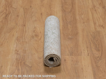 Green 2'0" x 3'1" Modern and Contemporary Hand knotted Wool/Silk Rug - Sku: O092401
