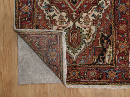 Heriz Heriz hand-knotted wool runner in Ivory & Red, 2'7" x 12'1" — SKU O092404 (view 3)
