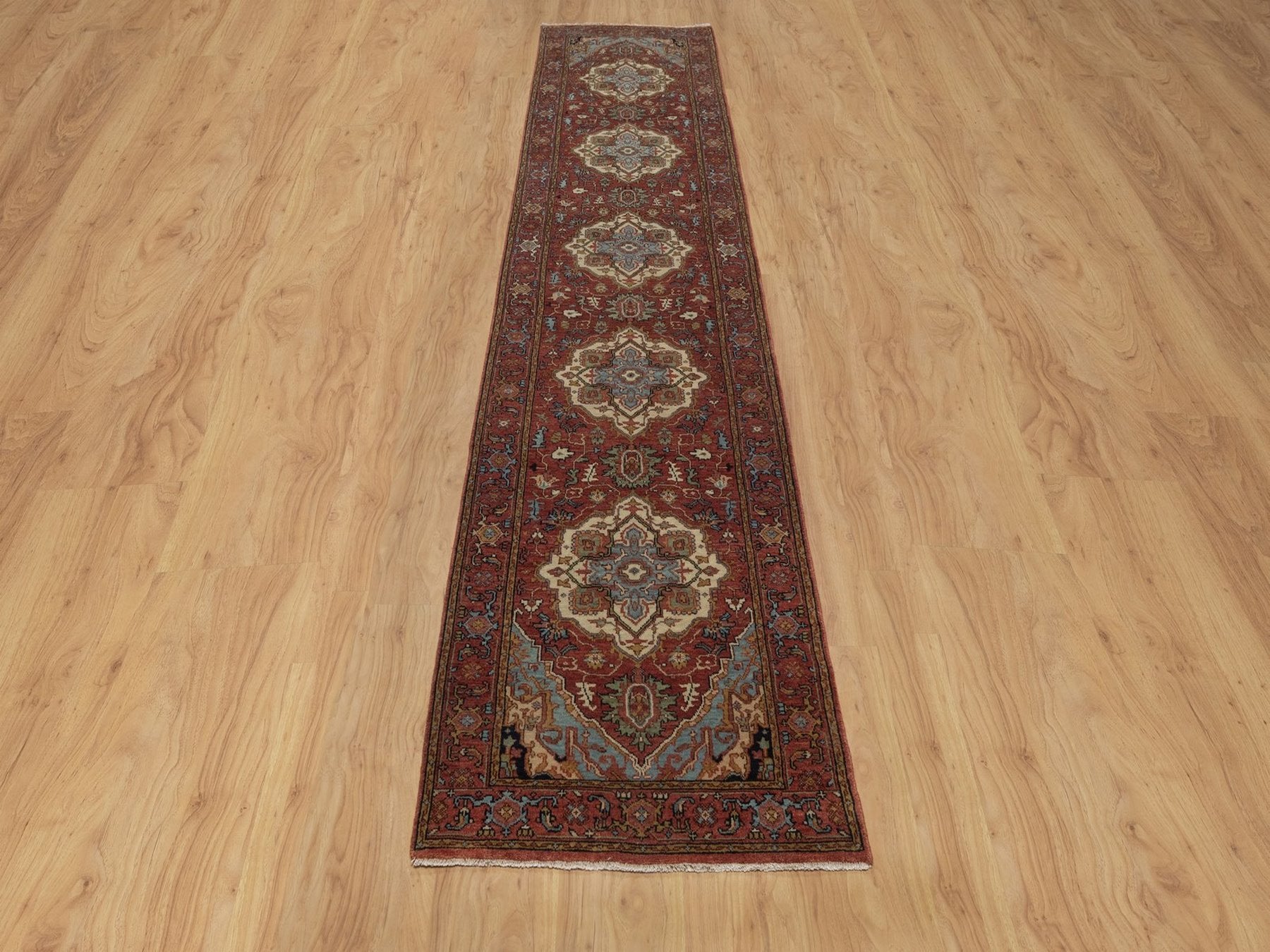 Heriz Heriz hand-knotted wool runner in Red, 2'5" x 11'10" — SKU O092405 (view 2)