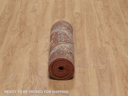 Heriz Heriz hand-knotted wool runner in Red, 2'5" x 11'10" — SKU O092405 (view 6)
