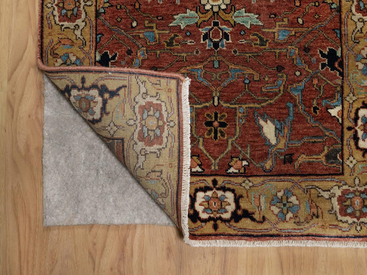 Heriz Heriz hand-knotted wool runner in Red & Gold, 2'8" x 10'1" — SKU O092406 (view 3)