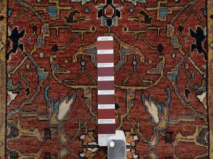 Heriz Heriz hand-knotted wool runner in Red & Gold, 2'8" x 10'1" — SKU O092406 (view 4)