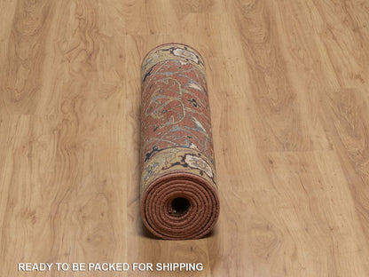 Heriz Heriz hand-knotted wool runner in Red & Gold, 2'8" x 10'1" — SKU O092406 (view 6)