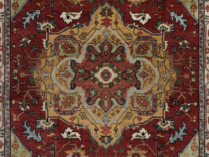 Heriz Heriz hand-knotted wool rug in Red & Ivory, 5' x 7'2" — SKU O092407 (view 5)