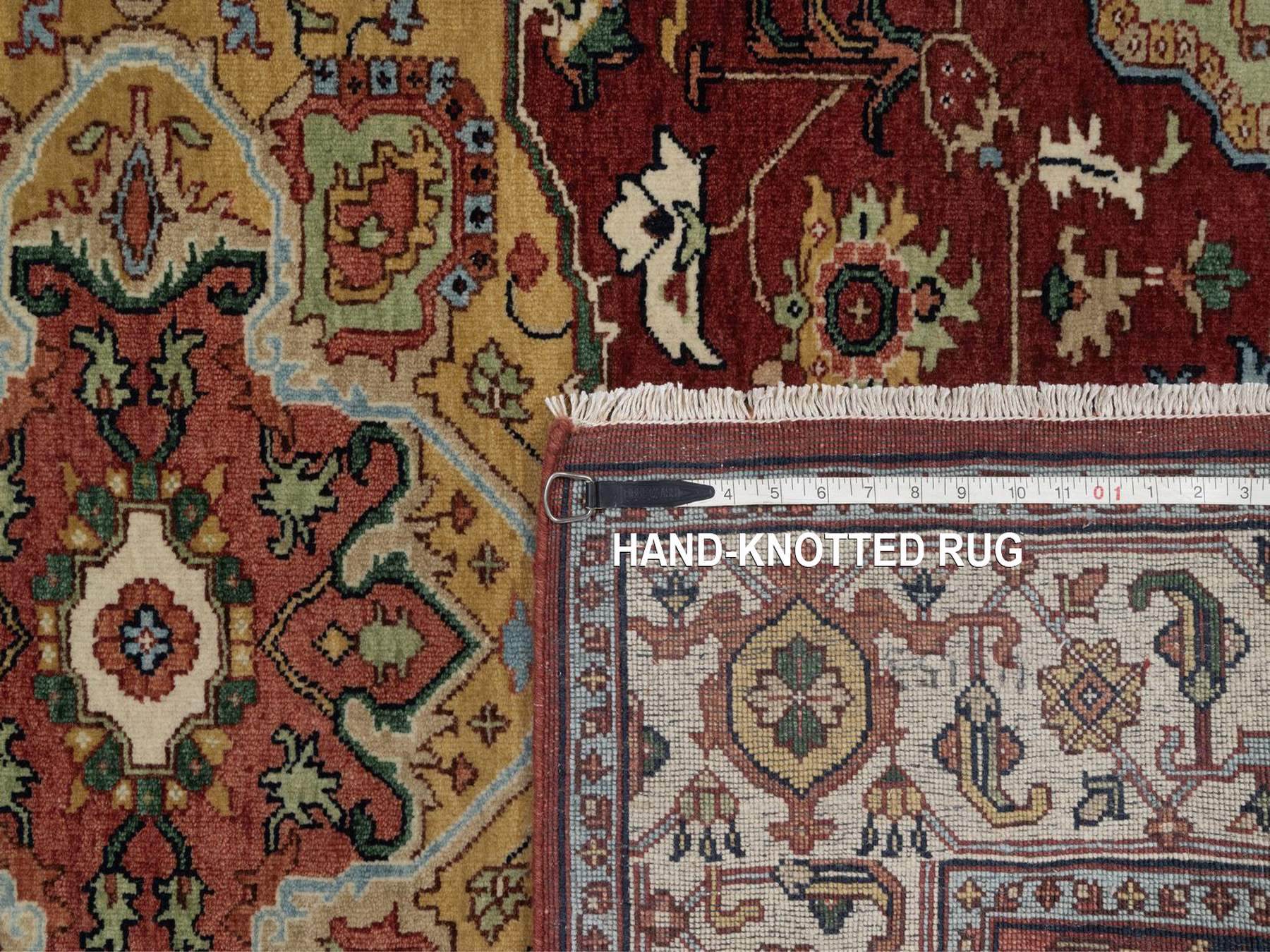 Heriz Heriz hand-knotted wool rug in Red & Ivory, 5' x 7'2" — SKU O092407 (view 8)
