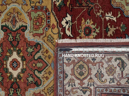 Heriz Heriz hand-knotted wool rug in Red & Ivory, 5' x 7'2" — SKU O092407 (view 8)