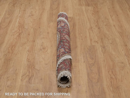 Ivory 5'2" x 5'2" Heriz Hand knotted Wool Rug - Sku: O092409