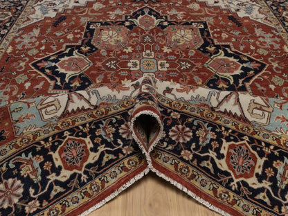 Heriz Heriz hand-knotted wool rug in Red & Midnight Blue, 8'1" x 10'1" — SKU O092410 (view 5)
