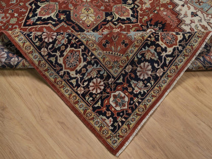 Heriz Heriz hand-knotted wool rug in Red & Midnight Blue, 8'1" x 10'1" — SKU O092410 (view 6)