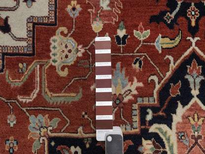 Heriz Heriz hand-knotted wool rug in Red & Midnight Blue, 8'1" x 10'1" — SKU O092410 (view 7)