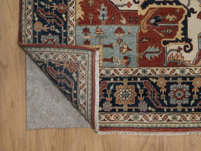 Red 8'0" x 10'1" Heriz Hand knotted Wool Rug - Sku: O092411