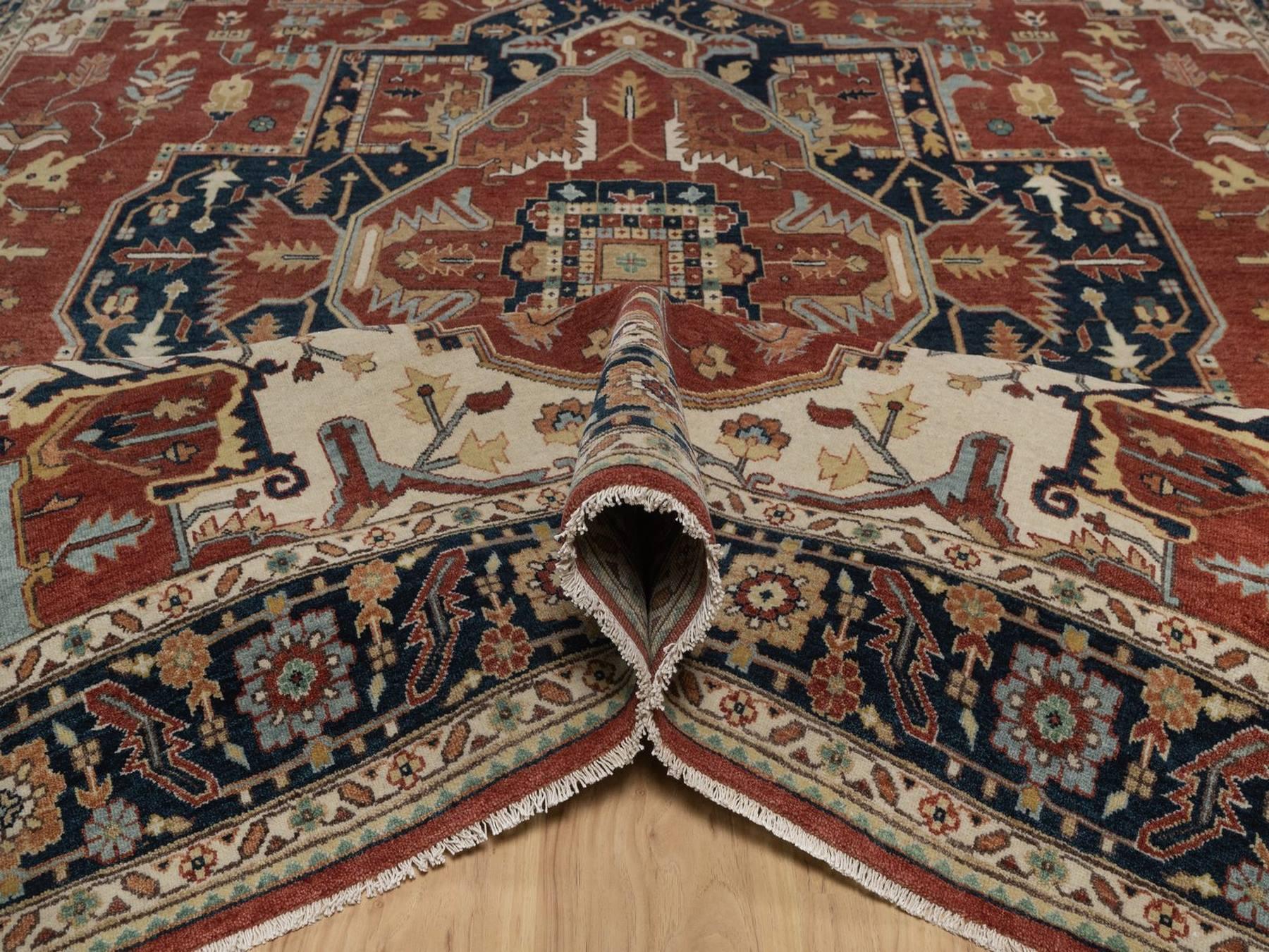 Heriz Heriz hand-knotted wool rug in Red & Midnight Blue, 8' x 10'1" — SKU O092411 (view 5)