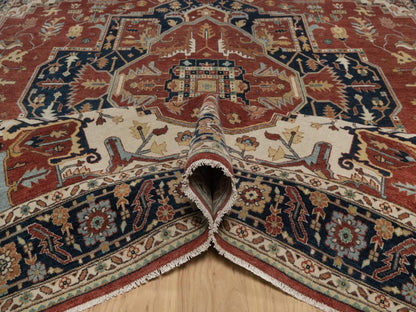 Heriz Heriz hand-knotted wool rug in Red & Midnight Blue, 8' x 10'1" — SKU O092411 (view 5)