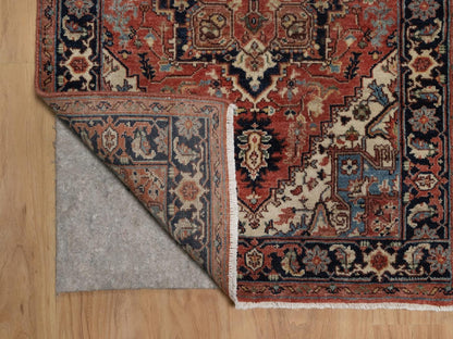 Heriz Heriz hand-knotted wool runner in Red & Midnight Blue, 2'7" x 17'11" — SKU O092412 (view 3)