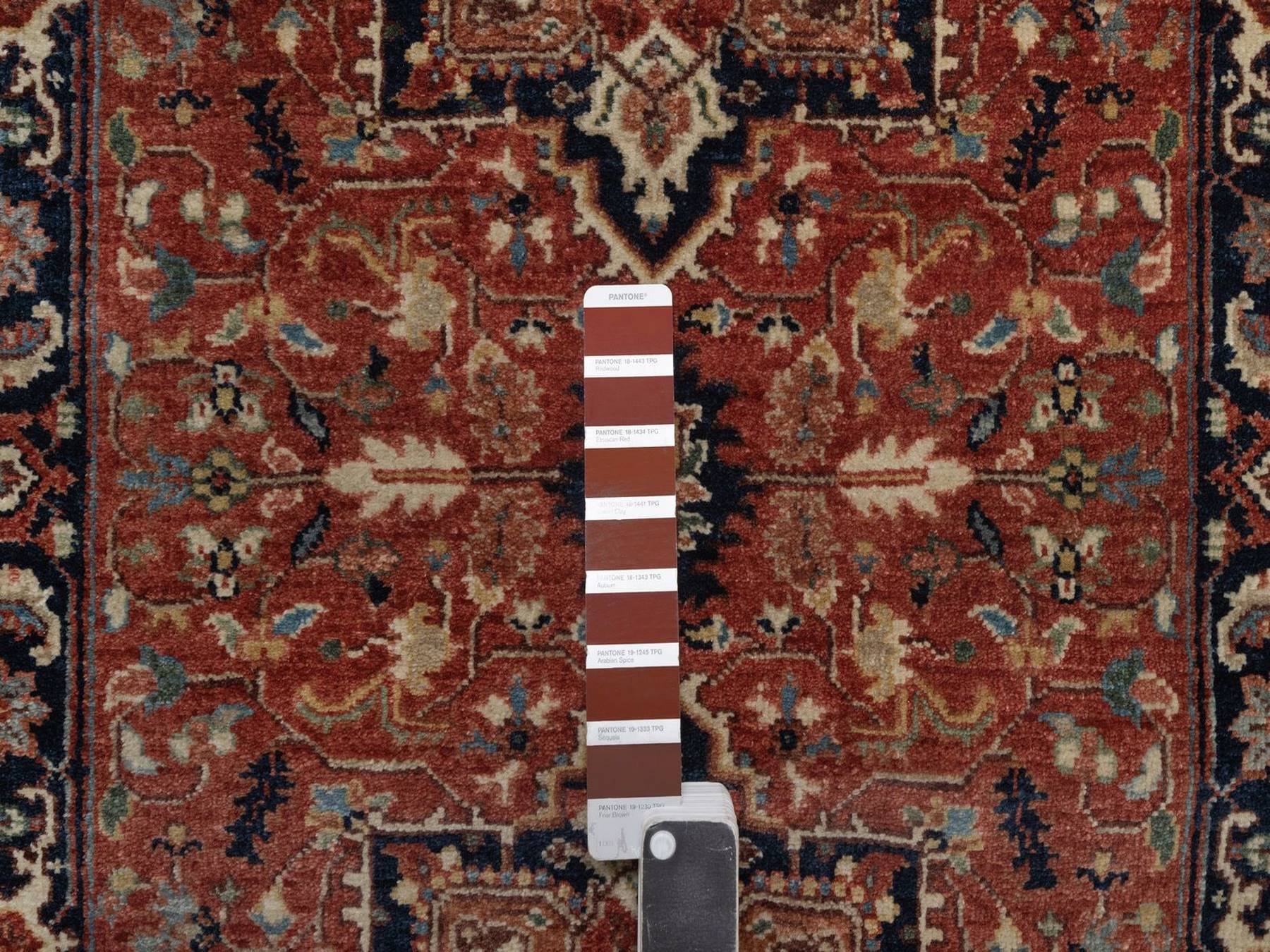 Heriz Heriz hand-knotted wool runner in Red & Midnight Blue, 2'7" x 17'11" — SKU O092412 (view 4)