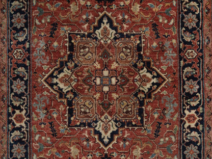 Heriz Heriz hand-knotted wool runner in Red & Midnight Blue, 2'7" x 17'11" — SKU O092412 (view 5)