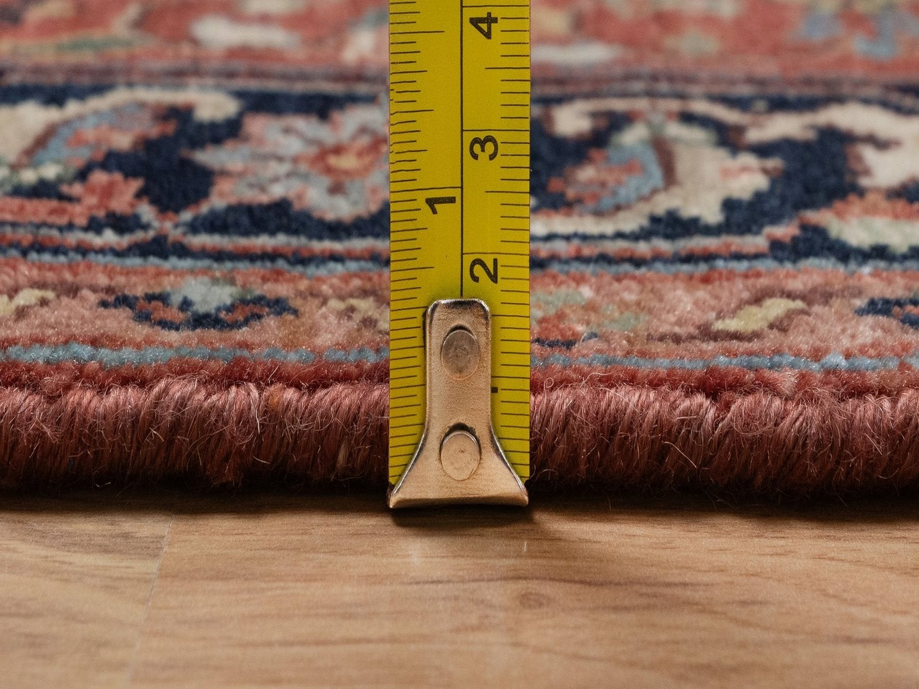Heriz Heriz hand-knotted wool runner in Red & Midnight Blue, 2'7" x 17'11" — SKU O092412 (view 7)