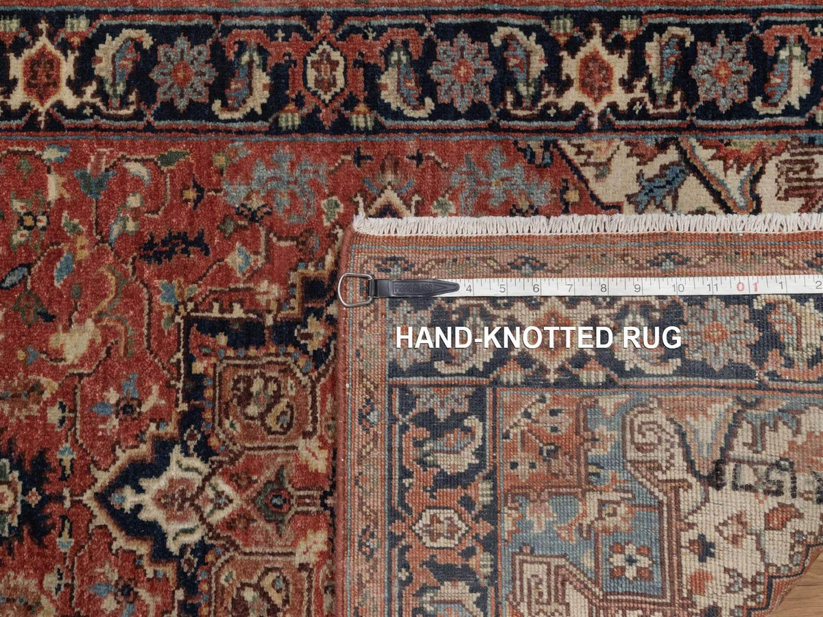 Heriz Heriz hand-knotted wool runner in Red & Midnight Blue, 2'7" x 17'11" — SKU O092412 (view 8)