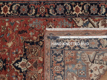 Heriz Heriz hand-knotted wool runner in Red & Midnight Blue, 2'7" x 17'11" — SKU O092412 (view 8)