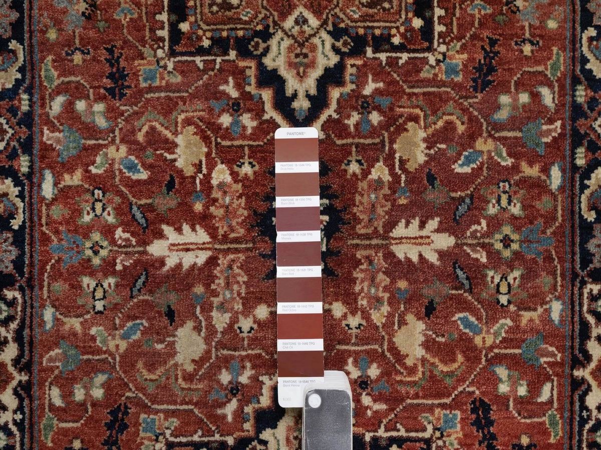 Heriz Heriz hand-knotted wool runner in Red & Midnight Blue, 2'6" x 8'1" — SKU O092413 (view 4)