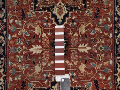 Heriz Heriz hand-knotted wool runner in Red & Midnight Blue, 2'6" x 8'1" — SKU O092413 (view 4)