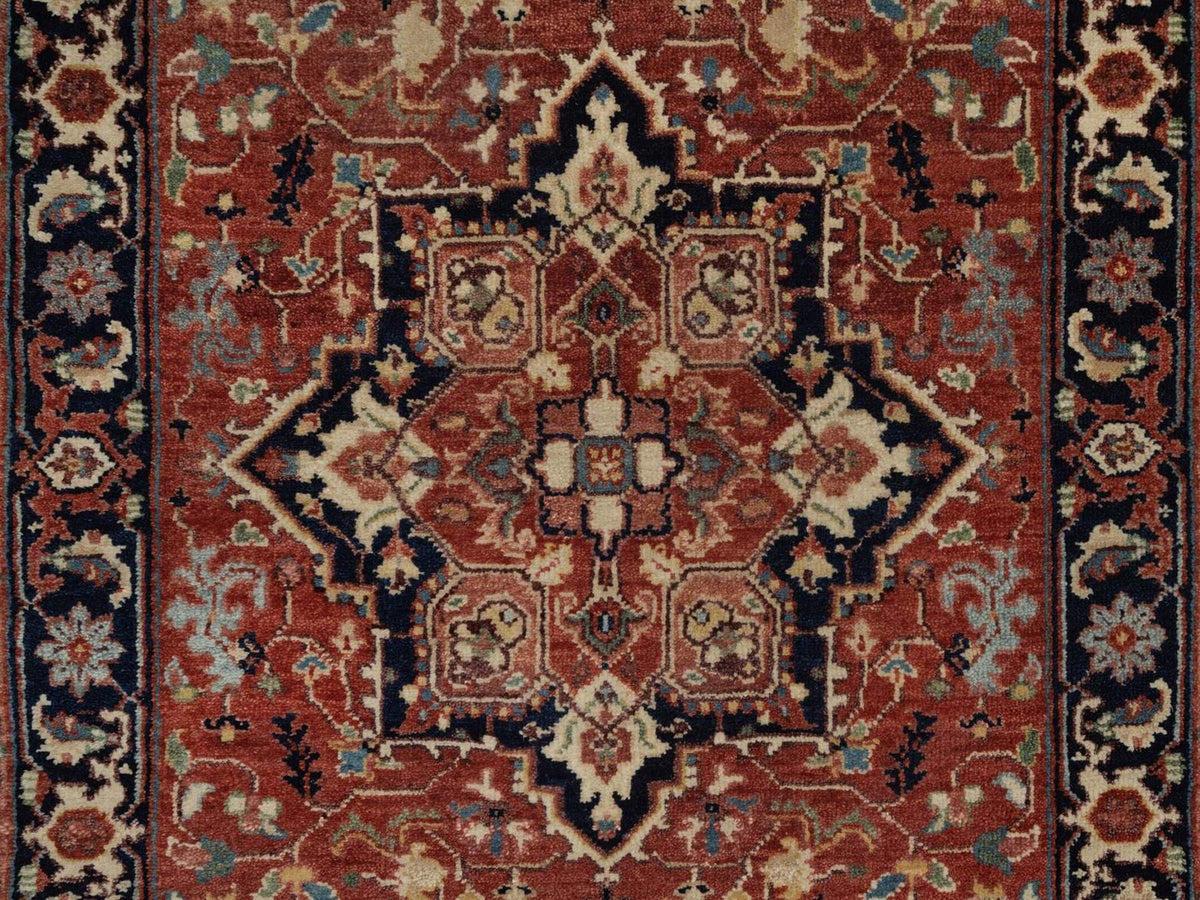 Heriz Heriz hand-knotted wool runner in Red & Midnight Blue, 2'6" x 8'1" — SKU O092413 (view 5)