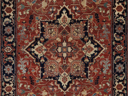 Heriz Heriz hand-knotted wool runner in Red & Midnight Blue, 2'6" x 8'1" — SKU O092413 (view 5)