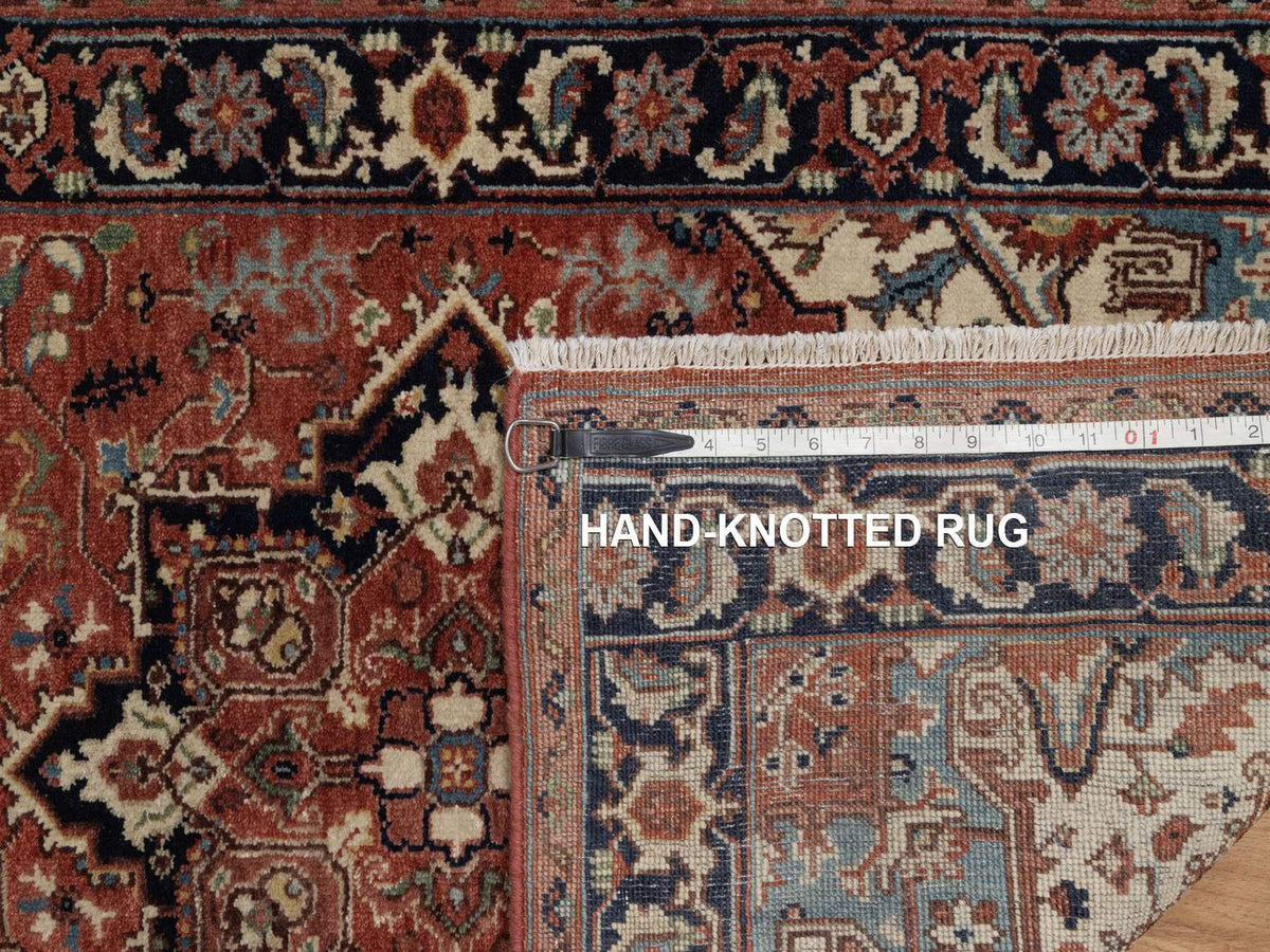 Heriz Heriz hand-knotted wool runner in Red & Midnight Blue, 2'6" x 8'1" — SKU O092413 (view 8)