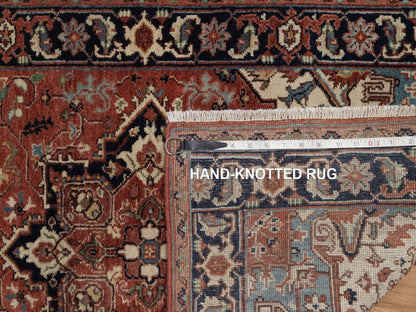 Heriz Heriz hand-knotted wool runner in Red & Midnight Blue, 2'6" x 8'1" — SKU O092413 (view 8)