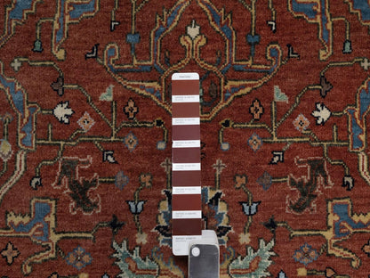 Heriz Heriz hand-knotted wool rug in Red & Gold, 4' x 6' — SKU O092414 (view 4)