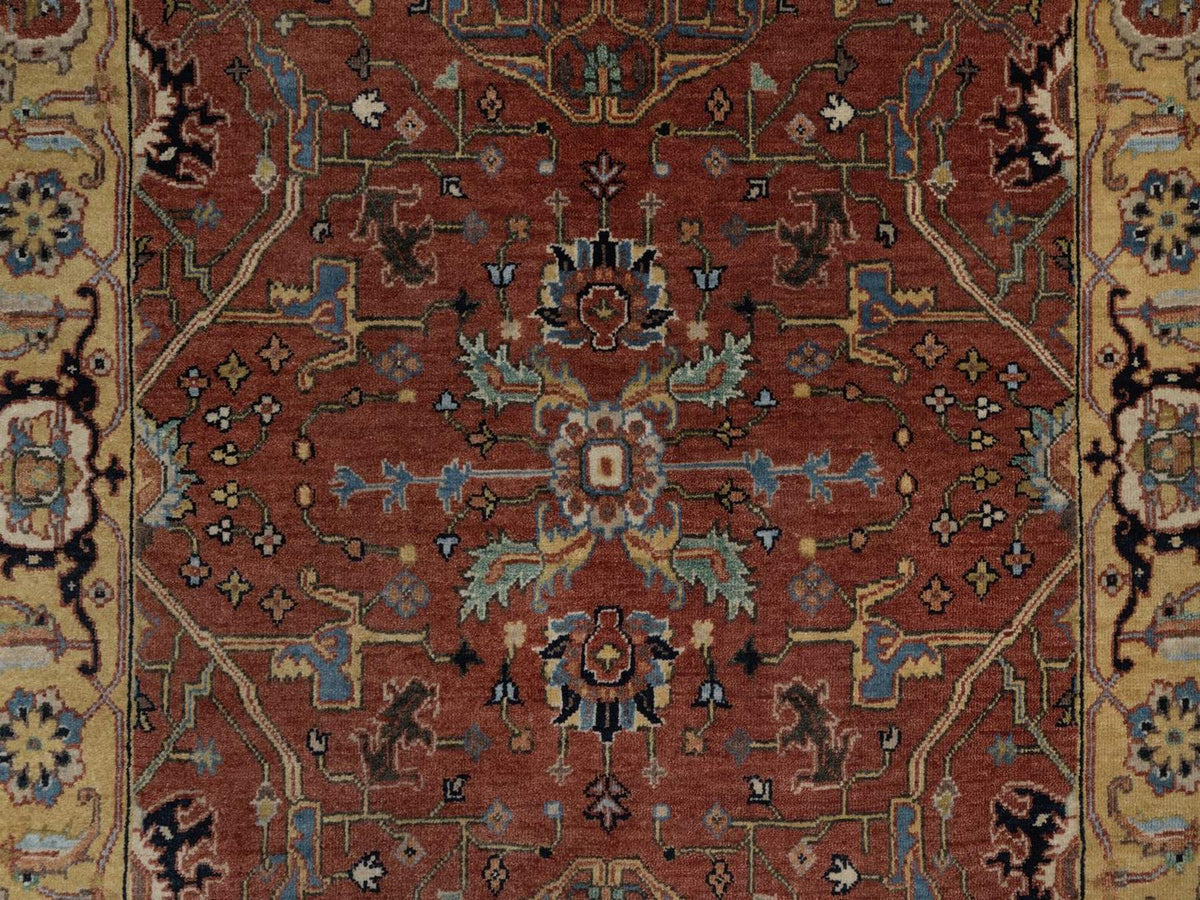 Heriz Heriz hand-knotted wool rug in Red & Gold, 4' x 6' — SKU O092414 (view 5)