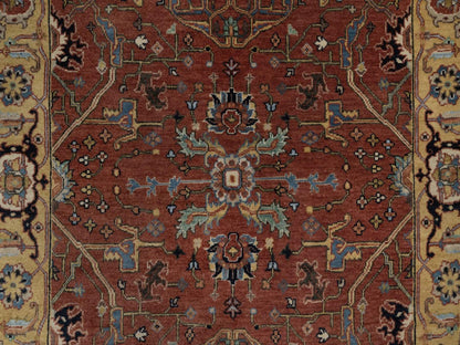 Heriz Heriz hand-knotted wool rug in Red & Gold, 4' x 6' — SKU O092414 (view 5)