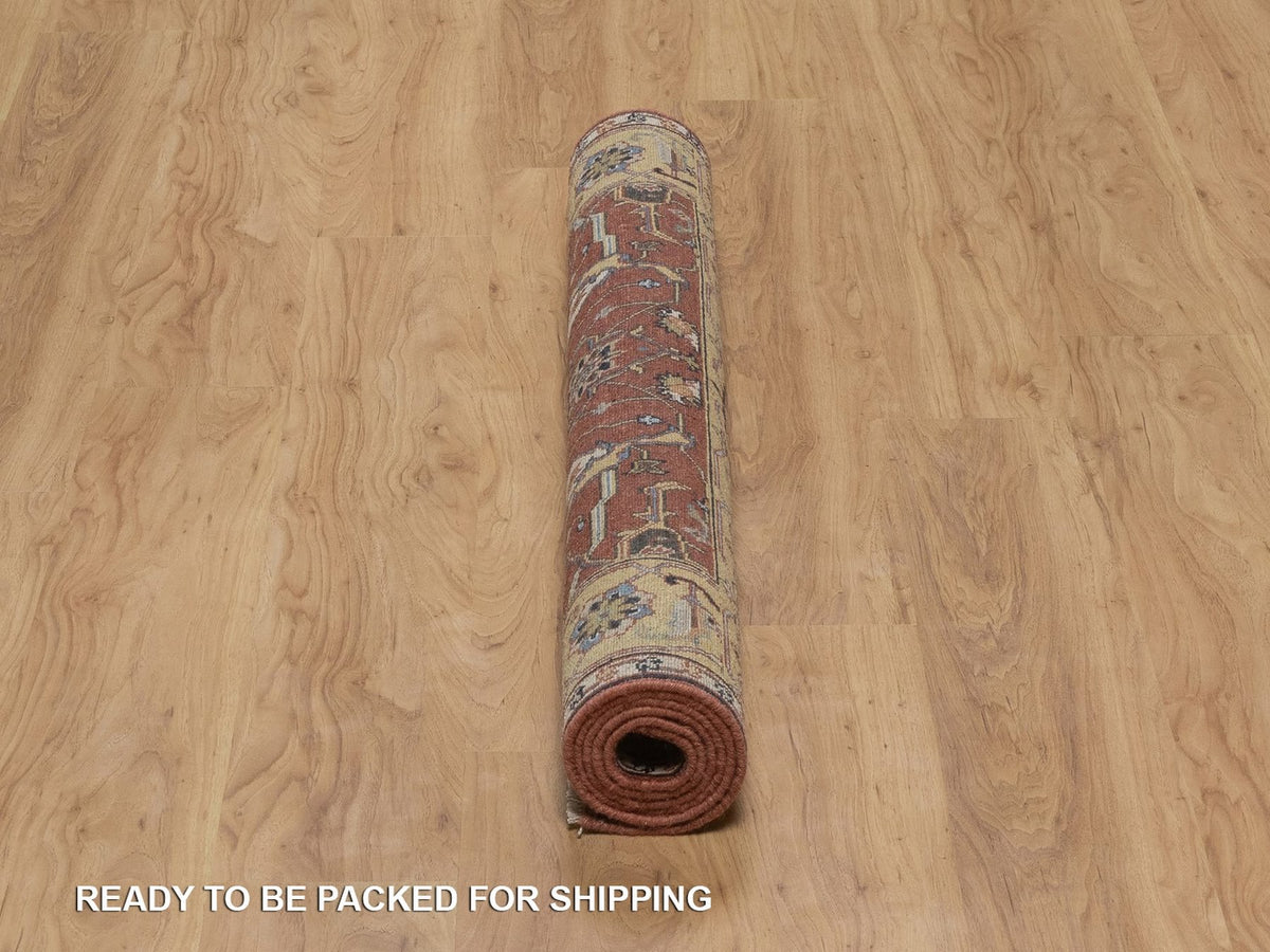 Heriz Heriz hand-knotted wool rug in Red & Gold, 4' x 6' — SKU O092414 (view 6)