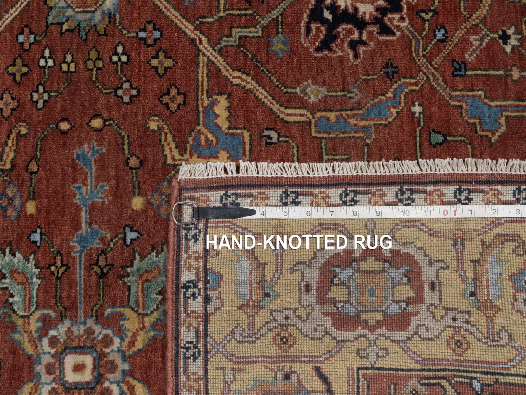 Heriz Heriz hand-knotted wool rug in Red & Gold, 4' x 6' — SKU O092414 (view 8)