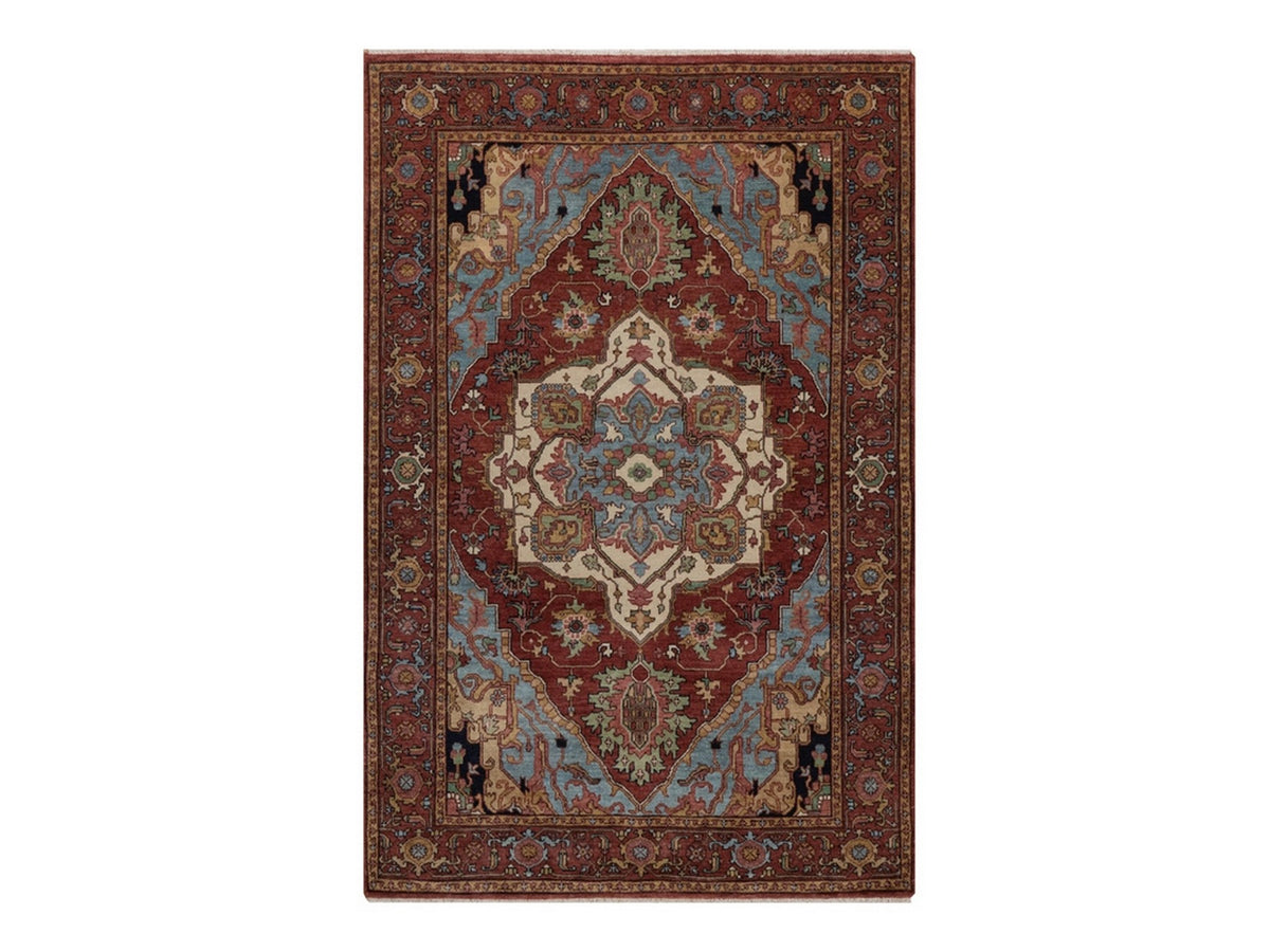 Heriz Heriz hand-knotted wool rug in Red, 4'1" x 6'2" — SKU O092415