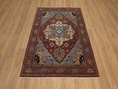 Heriz Heriz hand-knotted wool rug in Red, 4'1" x 6'2" — SKU O092415 (view 2)