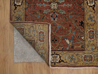 Heriz Heriz hand-knotted wool runner in Red & Gold, 2'7" x 12' — SKU O092417 (view 3)