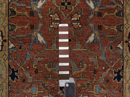 Heriz Heriz hand-knotted wool runner in Red & Gold, 2'7" x 12' — SKU O092417 (view 4)