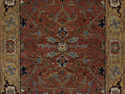 Heriz Heriz hand-knotted wool runner in Red & Gold, 2'7" x 12' — SKU O092417 (view 5)