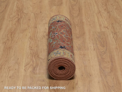 Heriz Heriz hand-knotted wool runner in Red & Gold, 2'7" x 12' — SKU O092417 (view 6)