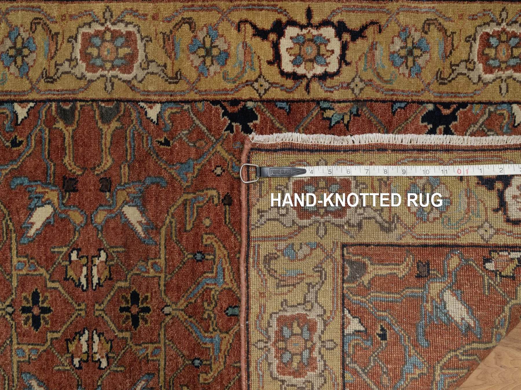 Heriz Heriz hand-knotted wool runner in Red & Gold, 2'7" x 12' — SKU O092417 (view 8)