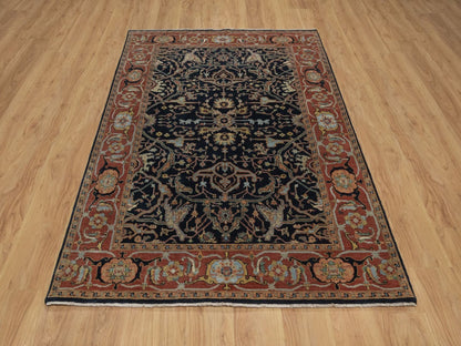 Blue 5'1" x 7'1" Heriz Hand knotted Wool Rug - Sku: O092418