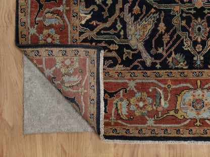 Blue 5'1" x 7'1" Heriz Hand knotted Wool Rug - Sku: O092418