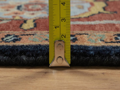 Blue 5'1" x 7'1" Heriz Hand knotted Wool Rug - Sku: O092418