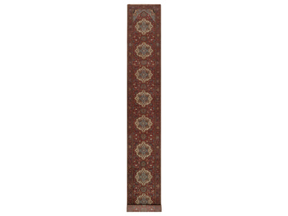 Heriz Heriz hand-knotted wool runner in Red, 2'7" x 21'7" — SKU O092420