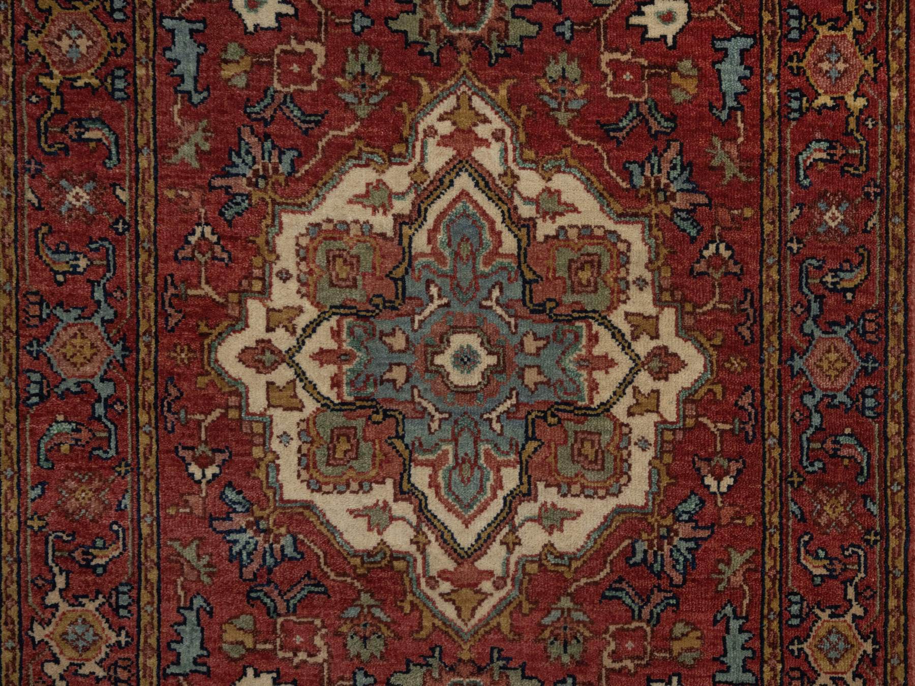 Heriz Heriz hand-knotted wool runner in Red, 2'7" x 21'7" — SKU O092420 (view 5)