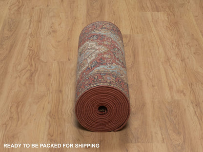 Heriz Heriz hand-knotted wool runner in Red, 2'7" x 21'7" — SKU O092420 (view 6)