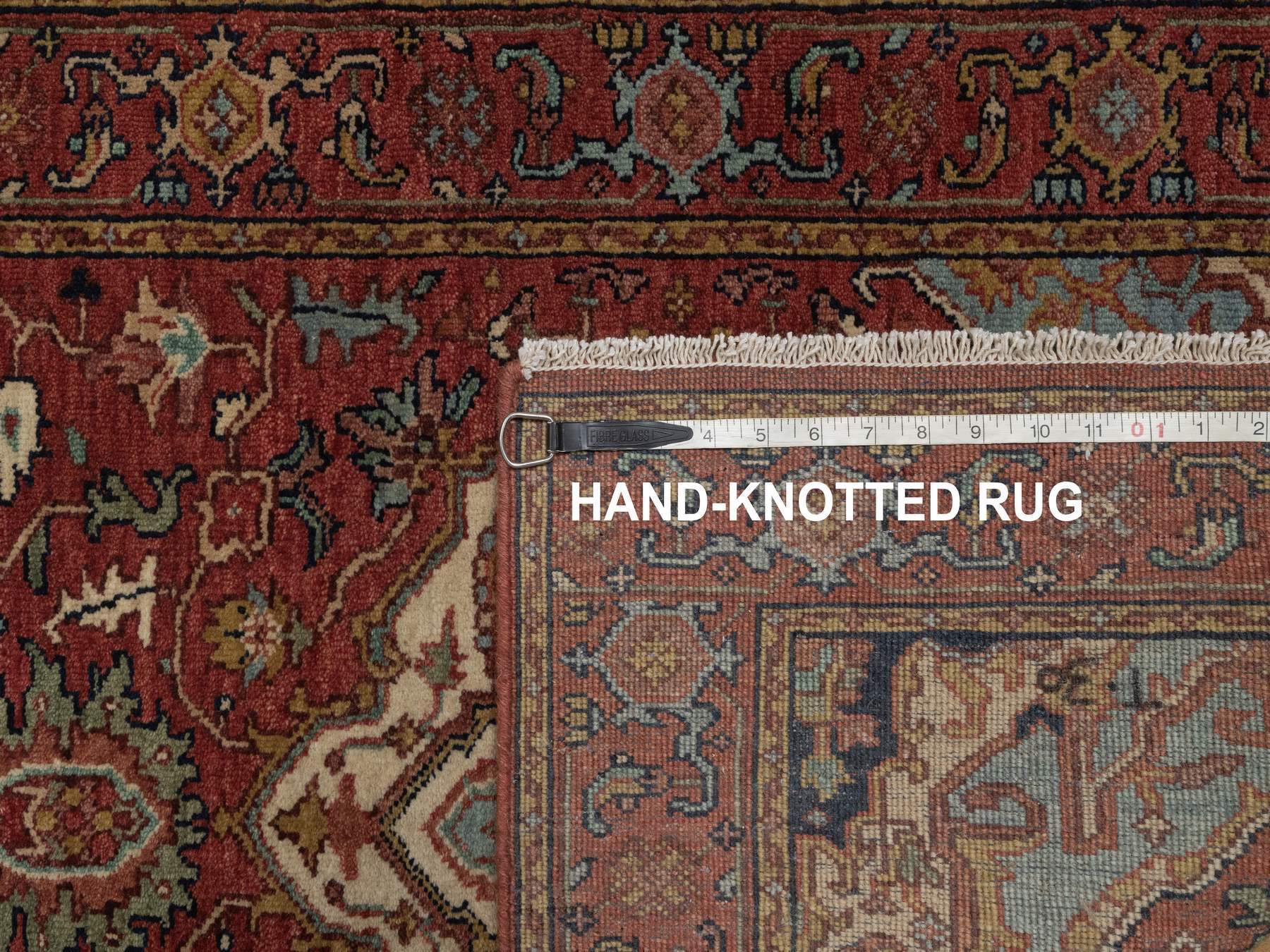 Heriz Heriz hand-knotted wool runner in Red, 2'7" x 21'7" — SKU O092420 (view 8)