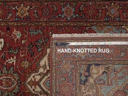Heriz Heriz hand-knotted wool runner in Red, 2'7" x 21'7" — SKU O092420 (view 8)